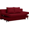 SCHLAFSOFA Sidney in Dunkelrot  - Schwarz/Dunkelrot, Design, Textil/Metall (200/85/90cm) - Xora