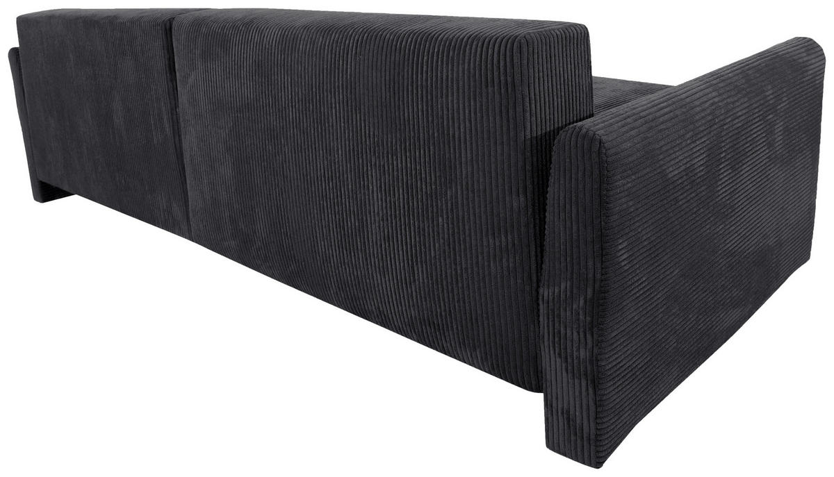 ECKSOFA in Cord Anthrazit  - Anthrazit/Schwarz, Konventionell, Kunststoff/Textil (228/146cm) - MID.YOU