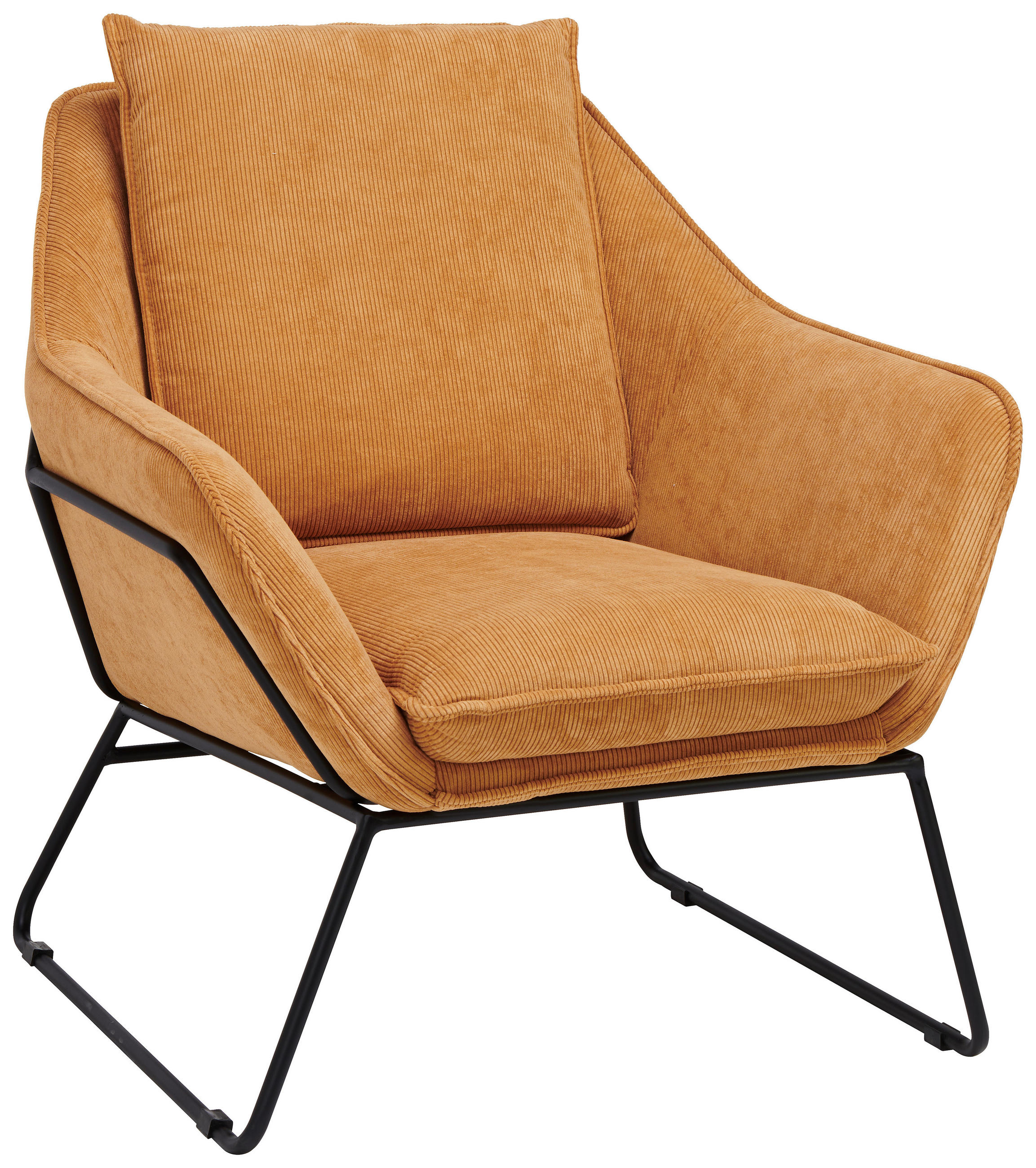 SESSEL in Struktur Haselnussfarben  - Schwarz/Haselnussfarben, Design, Textil/Metall (78/85/85cm) - Livetastic