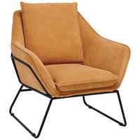 SESSEL in Struktur Haselnussfarben  - Schwarz/Haselnussfarben, Design, Textil/Metall (78/85/85cm) - Livetastic