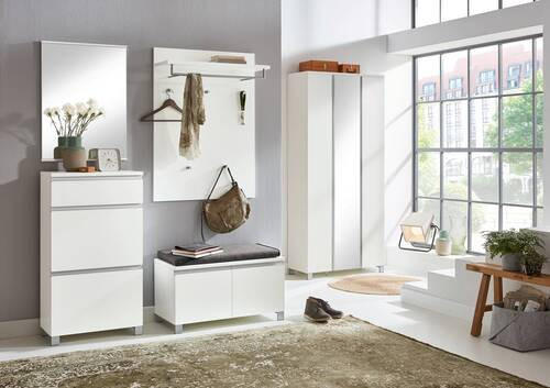 GARDEROBE 6-teilig  in 270/195/40 cm  - Silberfarben/Weiß, Design, Holzwerkstoff (270/195/40cm)