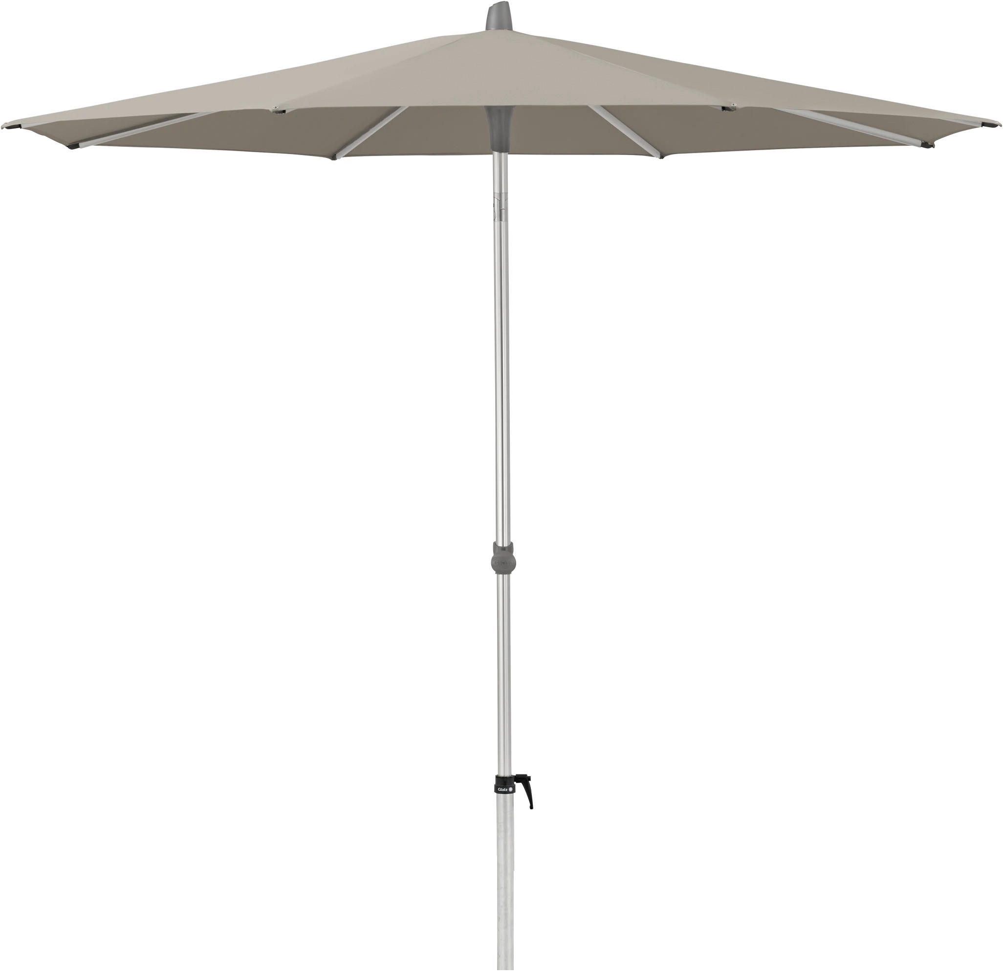 SONNENSCHIRM 300 cm Graubraun  - Graubraun/Silberfarben, KONVENTIONELL, Textil/Metall (300/300cm) - Glatz