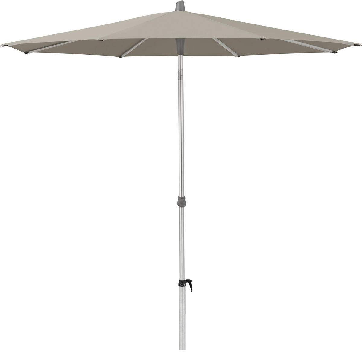 SONNENSCHIRM 300 cm Graubraun  - Graubraun/Silberfarben, KONVENTIONELL, Textil/Metall (300/300cm) - Glatz