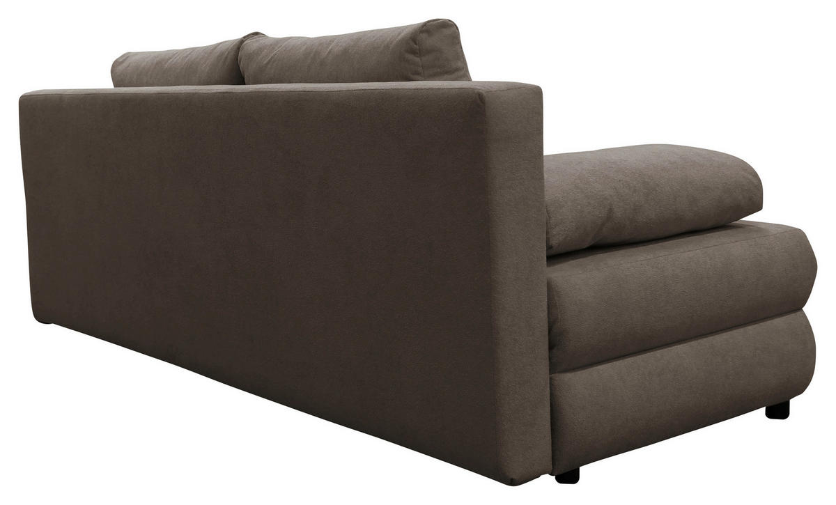 SCHLAFSOFA MELA in Chenille, Webstoff Grau  - Schwarz/Grau, Design, Kunststoff/Textil (206/87/88cm) - P & B