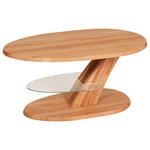 COUCHTISCH in Holz, Glas 100/65/48-65 cm  - Buchefarben, Design, Glas/Holz (100/65/48-65cm) - Venda