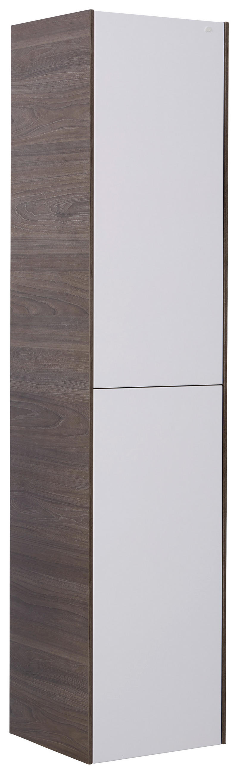 HOCHSCHRANK 35/160/35 cm  - Dunkelbraun/Weiß, KONVENTIONELL, Glas/Holzwerkstoff (35/160/35cm) - Belluti