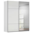SCHWEBETÜRENSCHRANK 201/223/68 cm 2-türig Grau, Weiß  - Alufarben/Weiß, KONVENTIONELL, Glas/Holzwerkstoff (201/223/68cm) - Novel