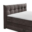 BOXSPRINGBETT 180/200 cm,  in Braun, Grau, Matratze, Bettkasten, Topper, H3 = fest, H4 = sehr fest, Wendematratze mit unterschiedlichen Härtegraden  - Schwarz/Braun, KONVENTIONELL, Kunststoff/Textil (180/200cm) - Esposa