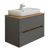 WASCHTISCHKOMBI 73 cm  - Eichefarben/Dunkelgrau, KONVENTIONELL, Keramik/Holzwerkstoff (73cm) - Pelipal