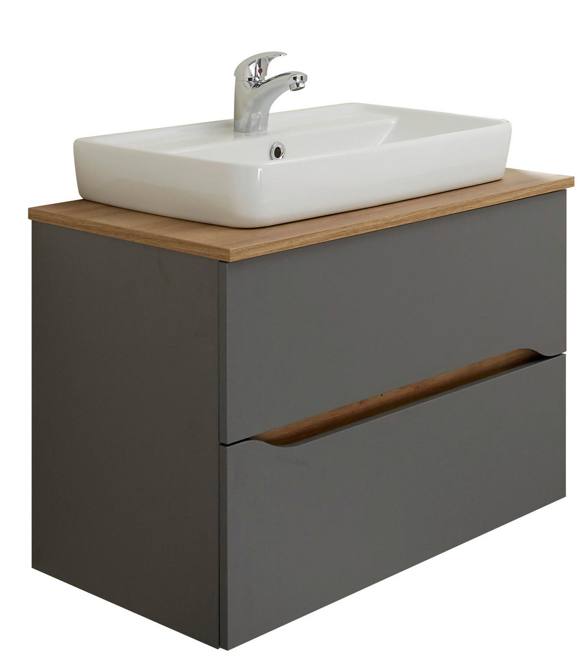 WASCHTISCHKOMBI 73 cm  - Eichefarben/Dunkelgrau, KONVENTIONELL, Keramik/Holzwerkstoff (73cm) - Pelipal