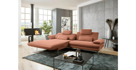 ECKSOFA Orange Webstoff  - Schwarz/Orange, Design, Textil/Metall (184/284cm) - Dieter Knoll