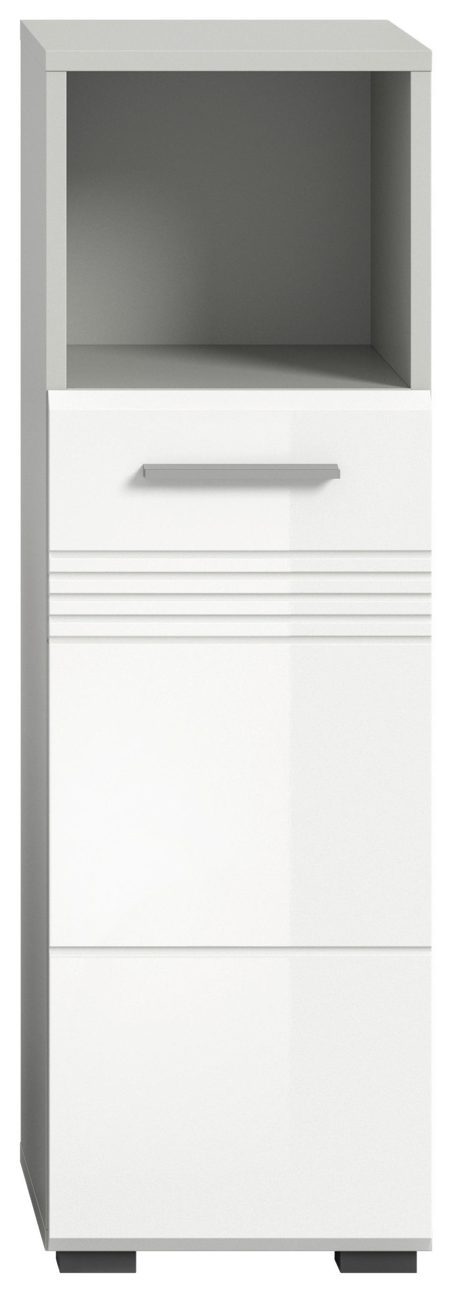 SPODNÁ SKRINKA, biela, sivá, 30/95/30 cm - čierna/sivá, Modern, kompozitné drevo/plast (30/95/30cm) - MID.YOU