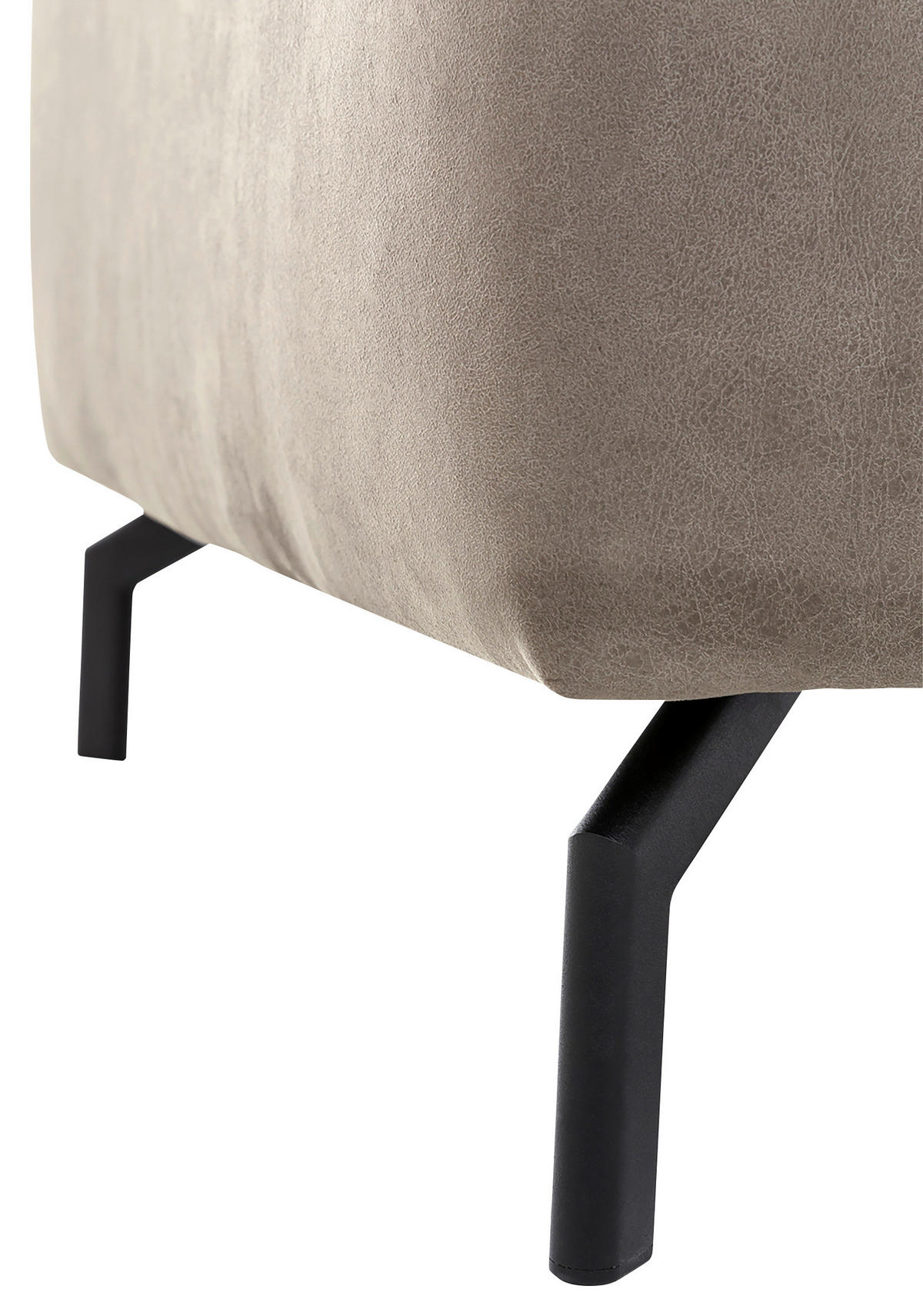 ECKSOFA CALIFORNIA Beige Mikrofaser  - Beige/Schwarz, MODERN, Textil/Metall (305/233cm) - Trendmanufaktur