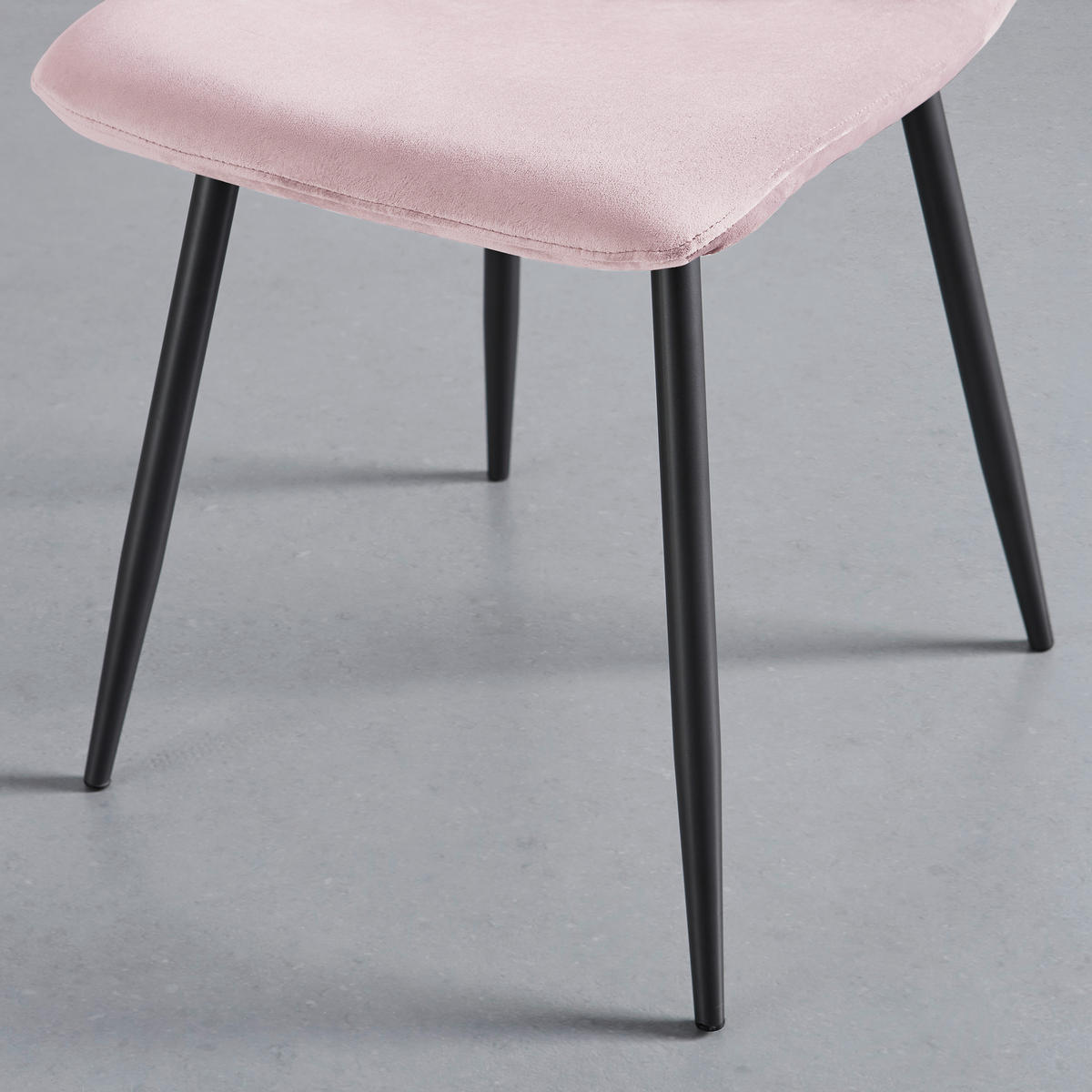 STUHL - Dunkelgrau/Rosa, MODERN, Textil/Metall (43/86/55cm) - Bessagi Home