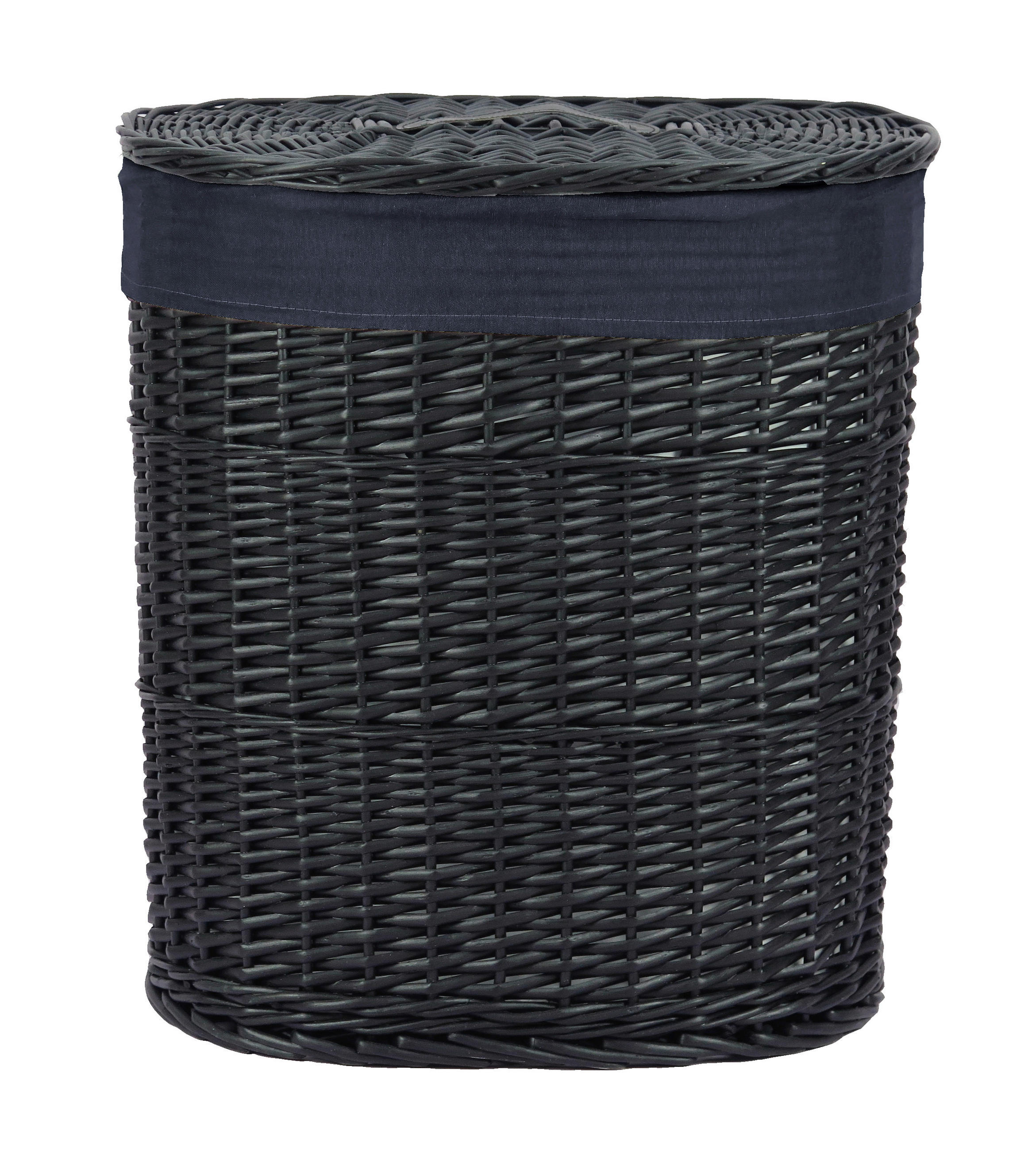 Coș De Rufe Tip Lighean - negru, Basics, lemn/textil (51/37/56cm) - Ambia Home