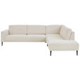 ECKSOFA Dieter Knoll Beige Chenille  - Beige/Schwarz, Design, Textil/Metall (303/254cm) - Dieter Knoll