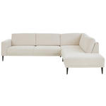 ECKSOFA Dieter Knoll Beige Chenille  - Beige/Schwarz, Design, Textil/Metall (303/254cm) - Dieter Knoll