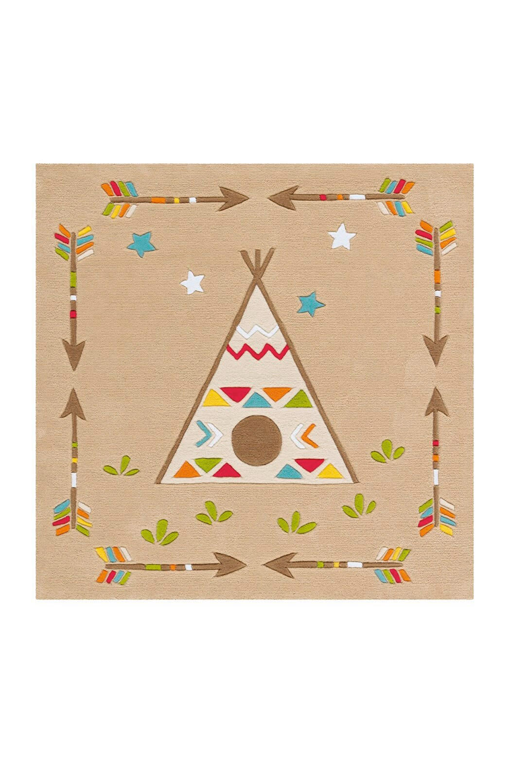 FLACHWEBETEPPICH  Wohnzimmer 130/130 cm Multicolor quadratisch  - Multicolor, Basics, Textil (130/130cm) - Kayoom