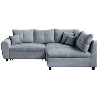 ECKSOFA Hellgrau Plüsch  - Hellgrau/Schwarz, KONVENTIONELL, Kunststoff/Textil (249/175cm) - Carryhome