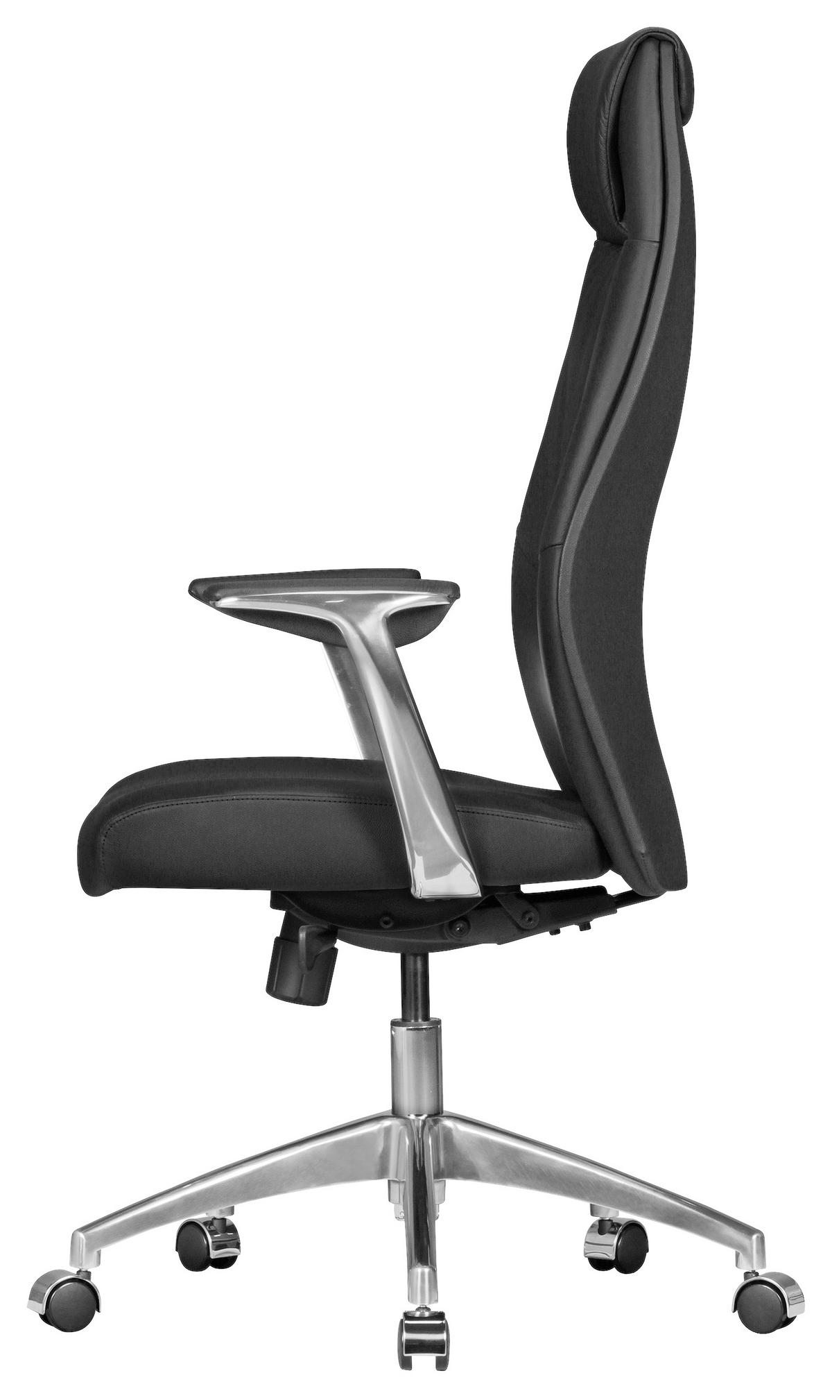 FŐNÖKI SZÉK  fekete  - ezüst/fekete, Modern, műanyag/bőr (67/117/58cm) - MID.YOU