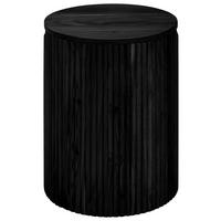 BEISTELLTISCH Akazie vollmassiv Schwarz rund  - Schwarz, KONVENTIONELL, Holz (40/50/40cm) - Livetastic