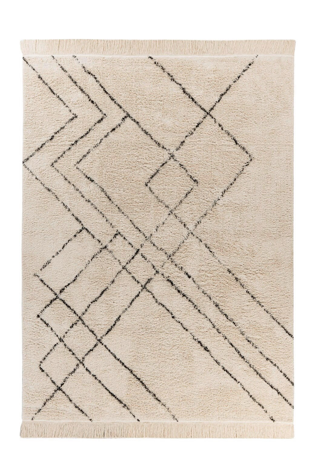 KOBEREC, 120/170 cm, krémová, černá