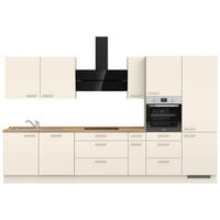 KÜCHENBLOCK 360 cm   in Eichefarben, Magnolie  - Edelstahlfarben/Eichefarben, MODERN, Holzwerkstoff/Metall (360cm) - Nobilia