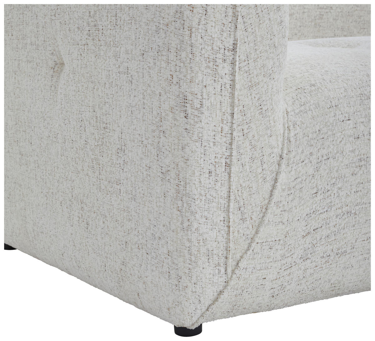 ECKSOFA Creme Chenille  - Creme/Schwarz, KONVENTIONELL, Kunststoff/Textil (255/164cm) - Ambia Home
