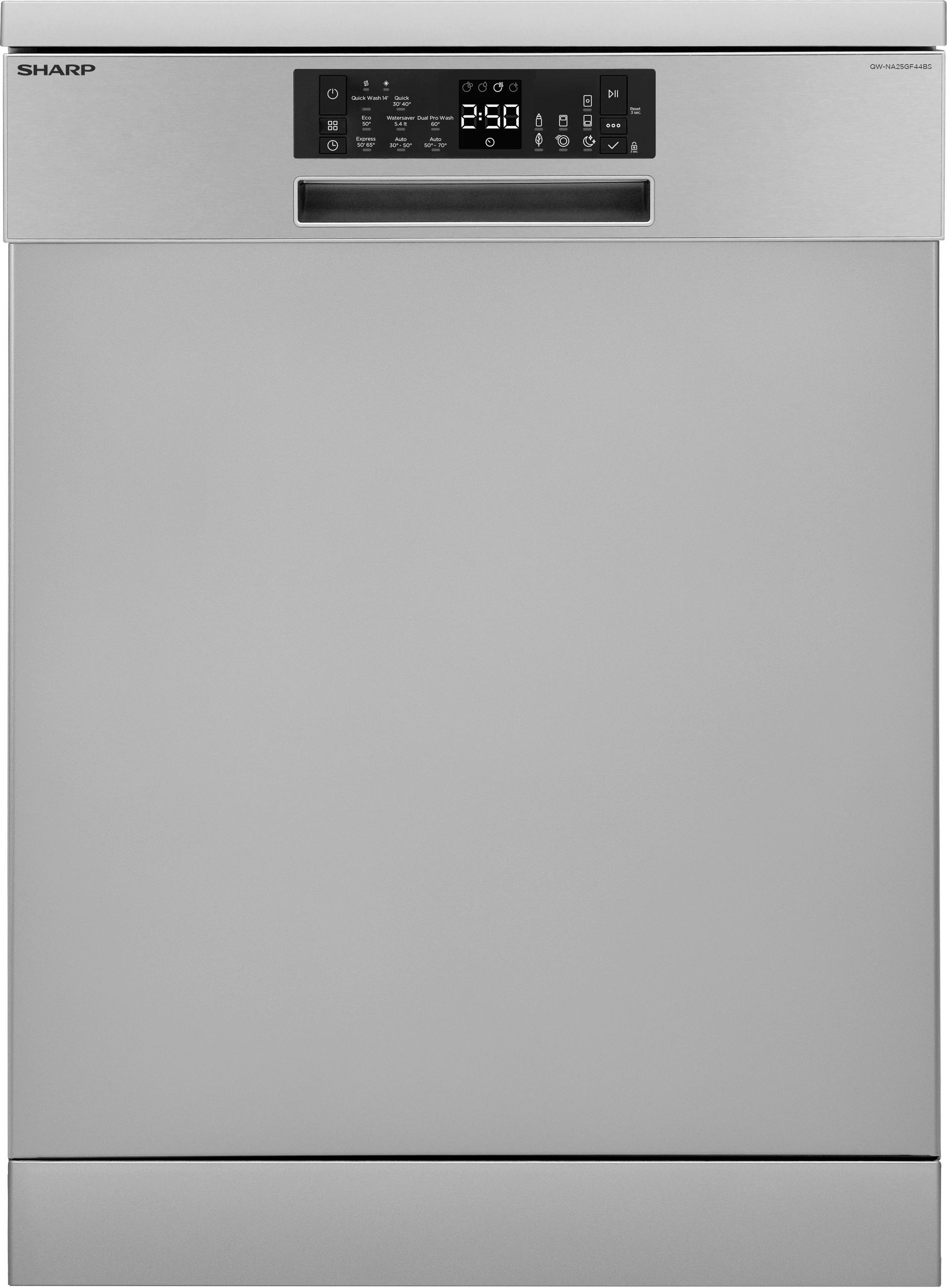 GESCHIRRSPÜLER QW-NA25GF44BS-DE  - Silberfarben, Trend, Metall (59,8/85/59,8cm) - Sharp