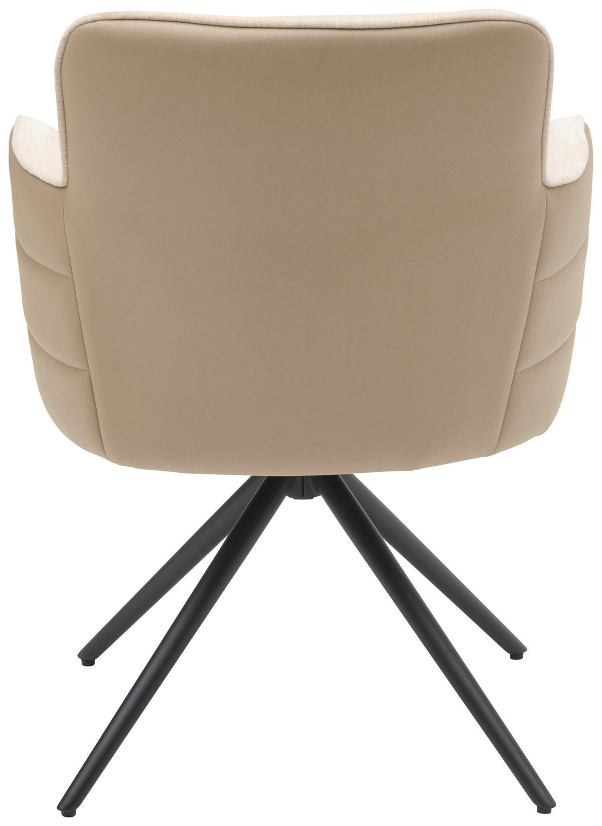 ARMLEHNSTUHL  in Eisen Lederlook, Webstoff  - Beige/Schwarz, KONVENTIONELL, Textil/Metall (58/82/64cm) - MID.YOU