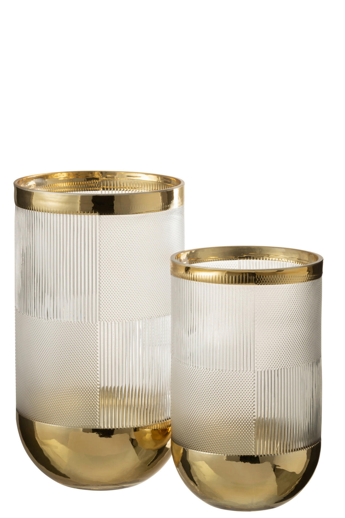 DEKOVASE  - Transparent/Goldfarben, Basics, Glas (15/15/26cm)