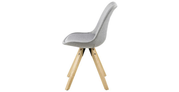 STUHL Webstoff Grau - Eichefarben/Grau, Design, Holz/Textil (48/85/55cm) - Carryhome
