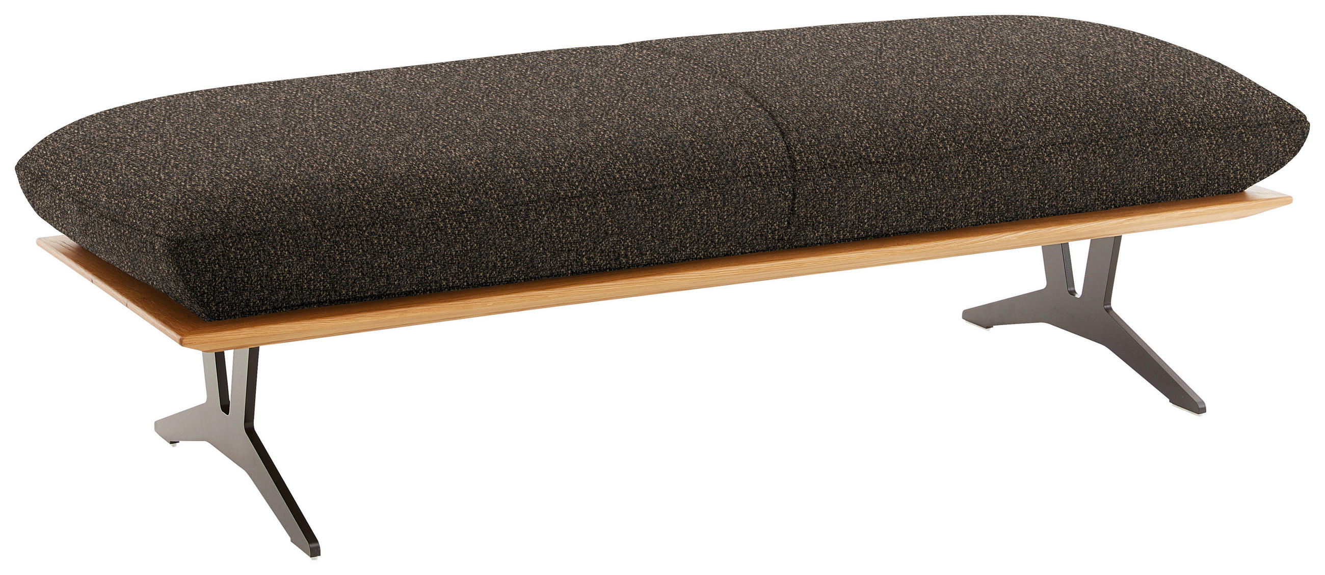 HOCKERBANK in Holz, Textil Dunkelbraun  - Dunkelbraun/Schwarz, Design, Holz/Textil (150/43/60cm) - Dieter Knoll