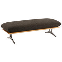 HOCKERBANK in Holz, Textil Dunkelbraun  - Dunkelbraun/Schwarz, Design, Holz/Textil (150/43/60cm) - Dieter Knoll