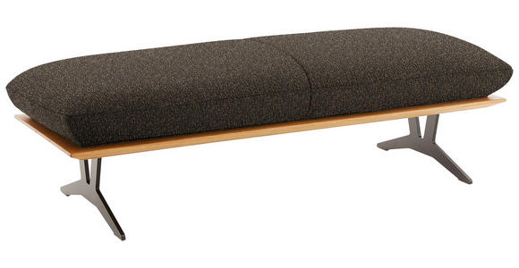 HOCKERBANK in Holz, Textil Dunkelbraun - Dunkelbraun/Schwarz, Design, Holz/Textil (150/43/60cm) - Dieter Knoll