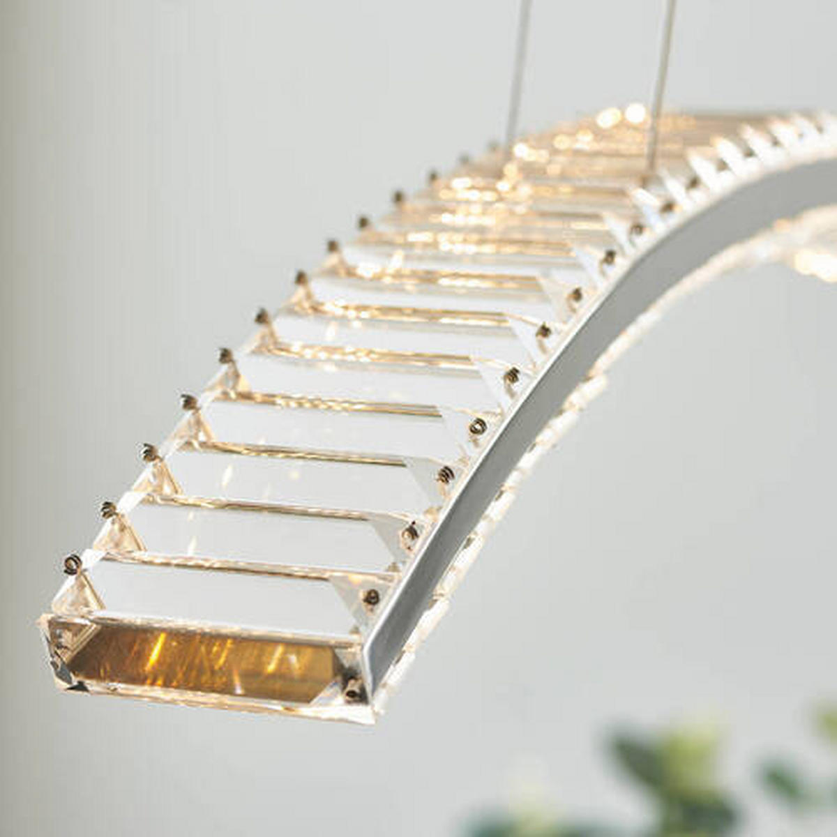 KRISTALL-HÄNGELEUCHTE 96/7,5/160 cm   - Klar/Nickelfarben, Design, Glas (96/7,5/160cm) - ENDON