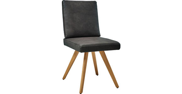 STUHL in Mikrofaser Textil, Holzwerkstoff - Eichefarben/Anthrazit, Design, Holzwerkstoff/Textil (46/94/58cm) - Dieter Knoll