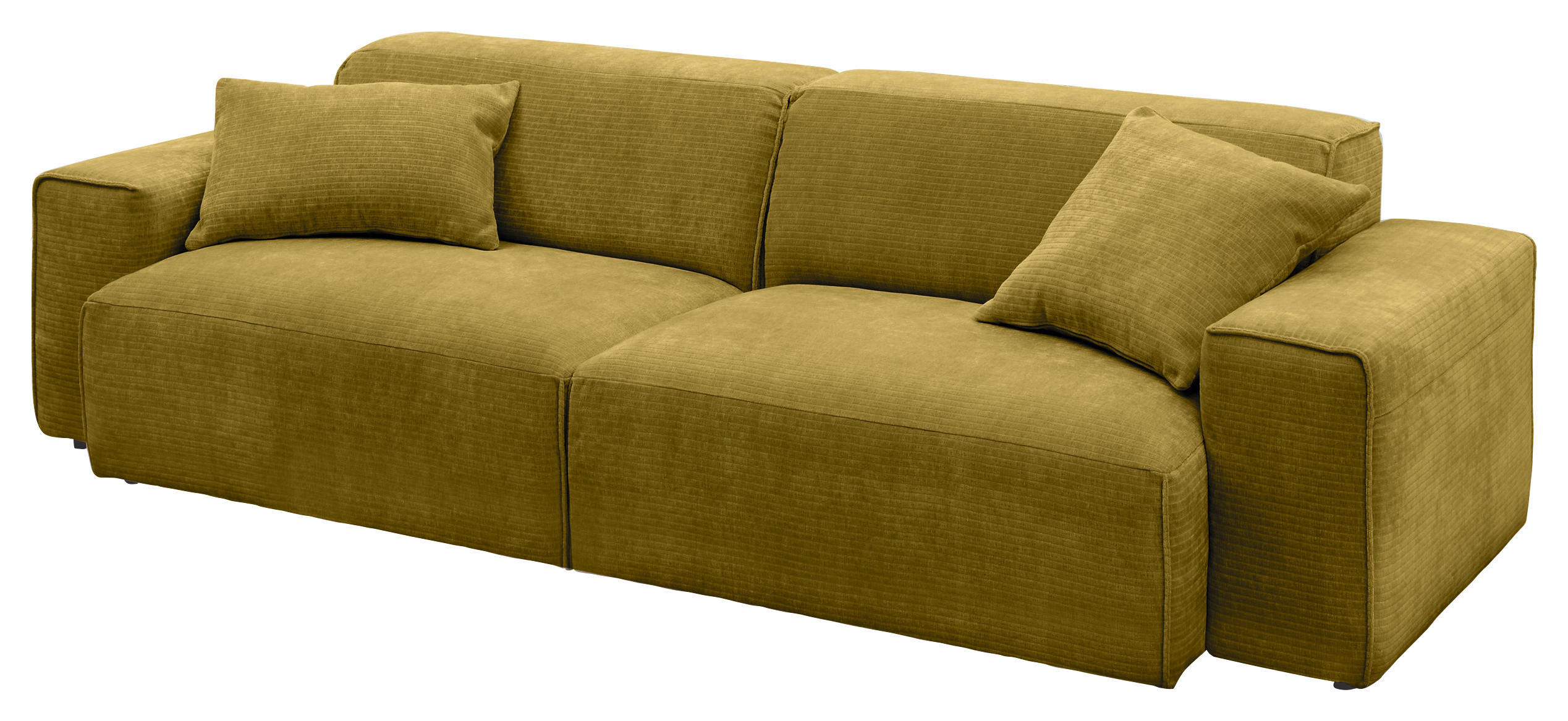 BIGSOFA Chenille Dunkelgelb  - Dunkelgelb/Schwarz, Design, Kunststoff/Textil (238/71/101cm) - Pure Home Lifestyle