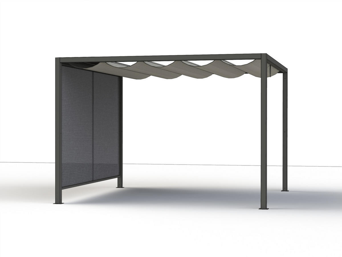 PAVILLON-SEITENTEIL 300/210/0,5 cm   - Anthrazit, Basics, Textil/Metall (300/210/0,5cm) - Siena Garden
