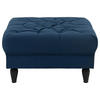 HOCKER Velours Dunkelblau  - Schwarz/Dunkelblau, Design, Holz/Textil (82/44/82cm) - MID.YOU