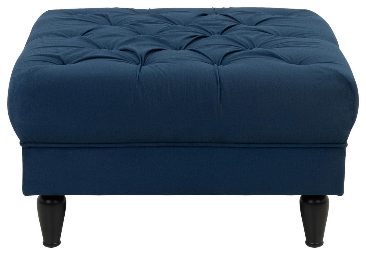 HOCKER in Textil Dunkelblau  - Schwarz/Dunkelblau, Design, Holz/Textil (82/44/82cm) - MID.YOU