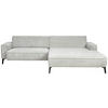 ECKSOFA in Flachgewebe Hellgrau  - Hellgrau/Schwarz, Design, Textil/Metall (285/190cm) - Johann Jakob