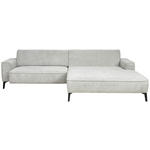 ECKSOFA in Flachgewebe Hellgrau  285/190 cm  - Hellgrau/Schwarz, Design, Textil/Metall (285/190cm) - Johann Jakob