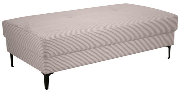 HOCKER in Textil Hellgrau - Hellgrau/Schwarz, Design, Textil/Metall (140/45/80cm) - Xora