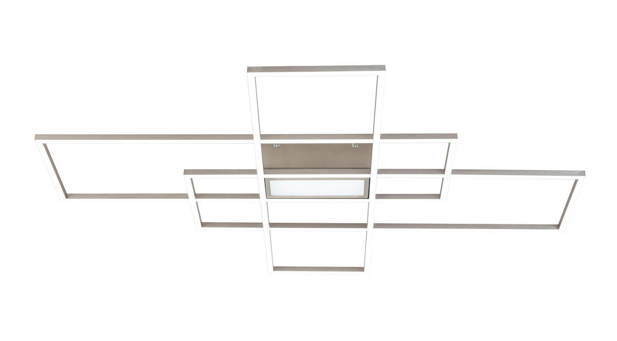 LED MENNYEZETI LÁMPA - nikkelszínű, Design, műanyag/fém (100/75/7,5cm) - Novel