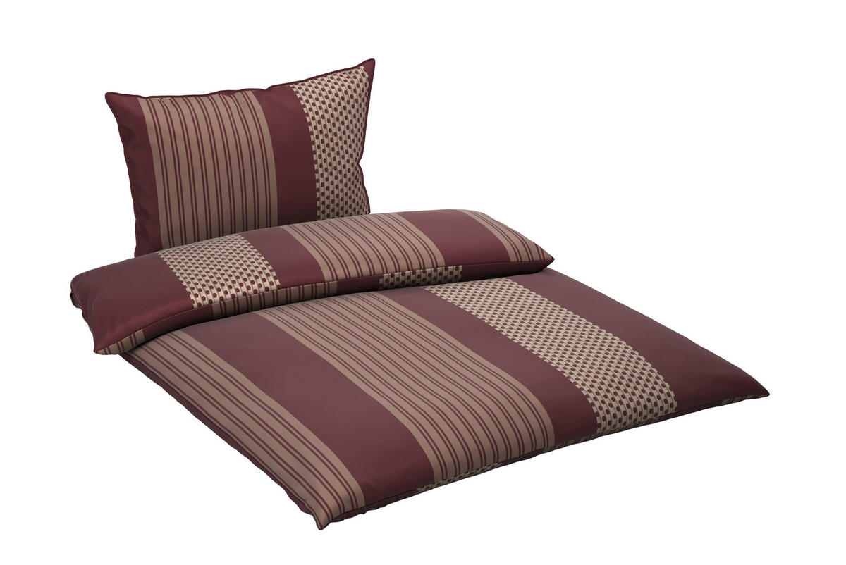 OBOJESTRANSKA POSTELJNINA 140/200 cm saten češnjevo rdeča  - češnjevo rdeča, tekstil (140/200cm) - Dieter Knoll