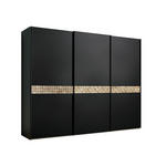 SCHWEBETÜRENSCHRANK  in Anthrazit, Schwarz, Eichefarben  - Eichefarben/Anthrazit, Design, Glas/Holz (280/222/68cm) - Dieter Knoll