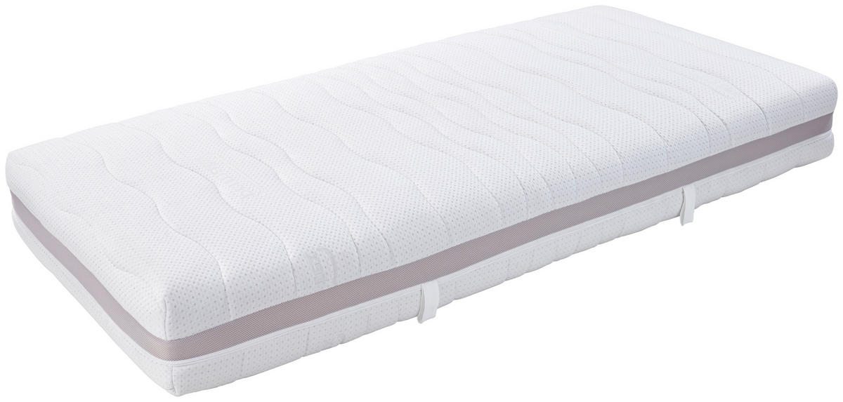 TASCHENFEDERKERNMATRATZE 90/200 cm Höhe ca. 22 cm 7 -Zonen - Weiß, Basics, Textil (90/200cm) - Livetastic