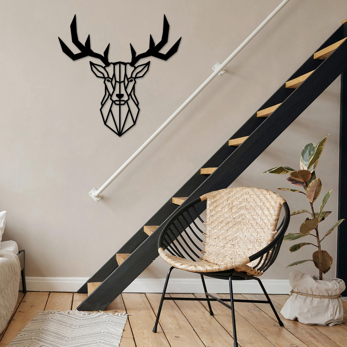 METALLBILD Schwarz 51/51 cm  - Schwarz, Basics, Metall (51/51cm) - X-Mas