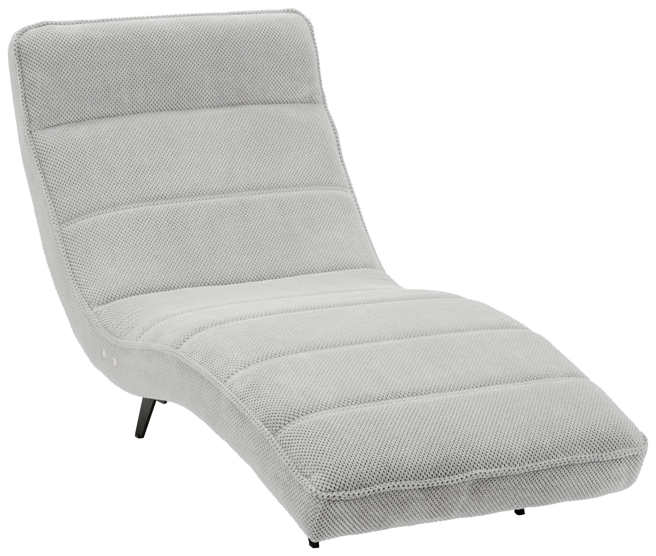 LIGGFÅTÖLJ i vävt tyg silver  - silver/svart, Design, metall/textil (75/158-178/58-86cm) - Livetastic